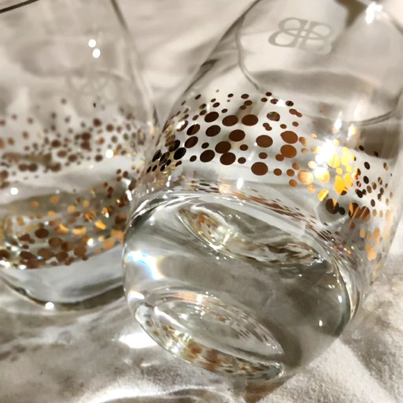 'Bailey's Irish Cream' Gold Dot Confetti Lowball Tumblers 22kt Filled, Set of 2 - Picture 11 of 12